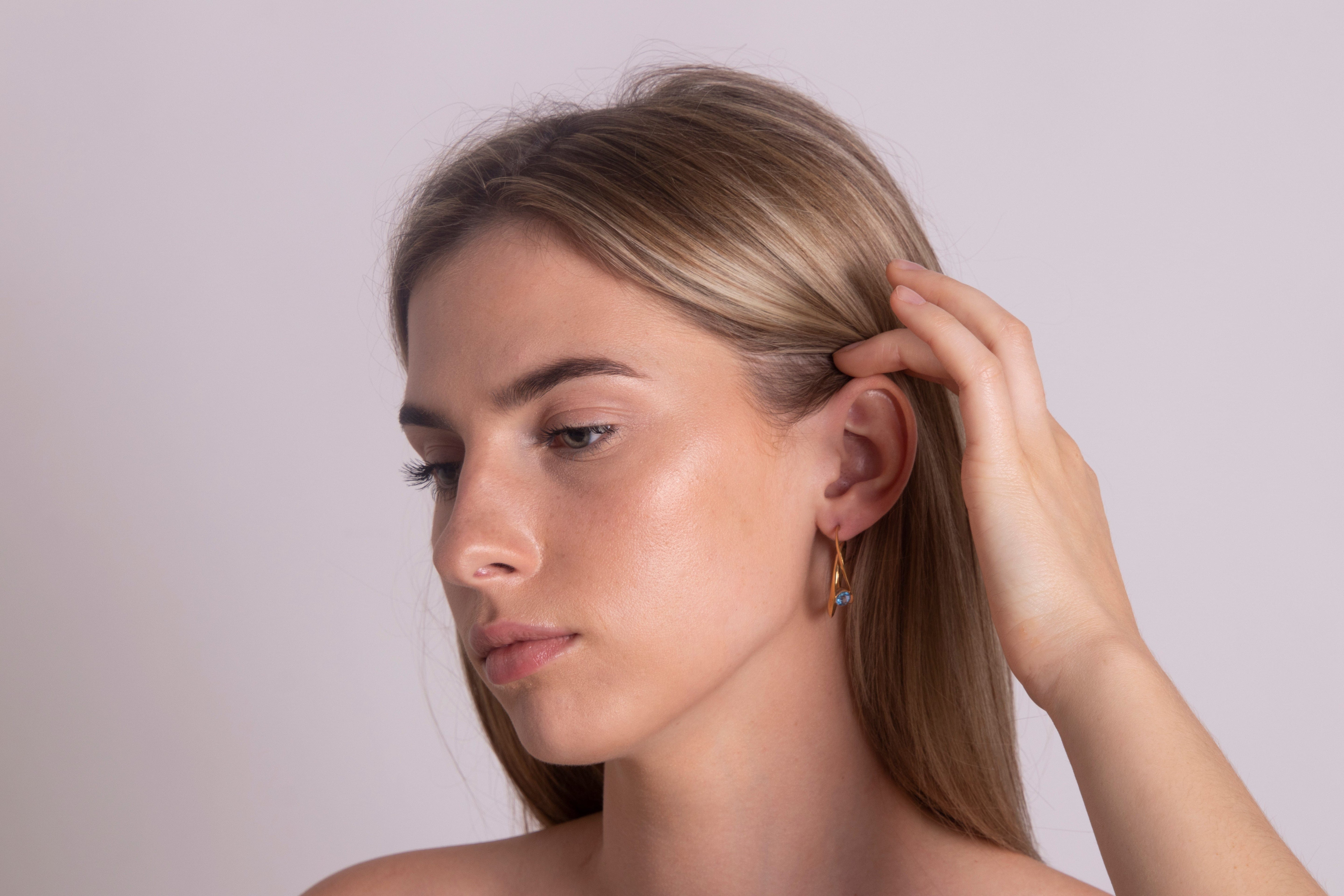 Wave Blue Topaz Earrings