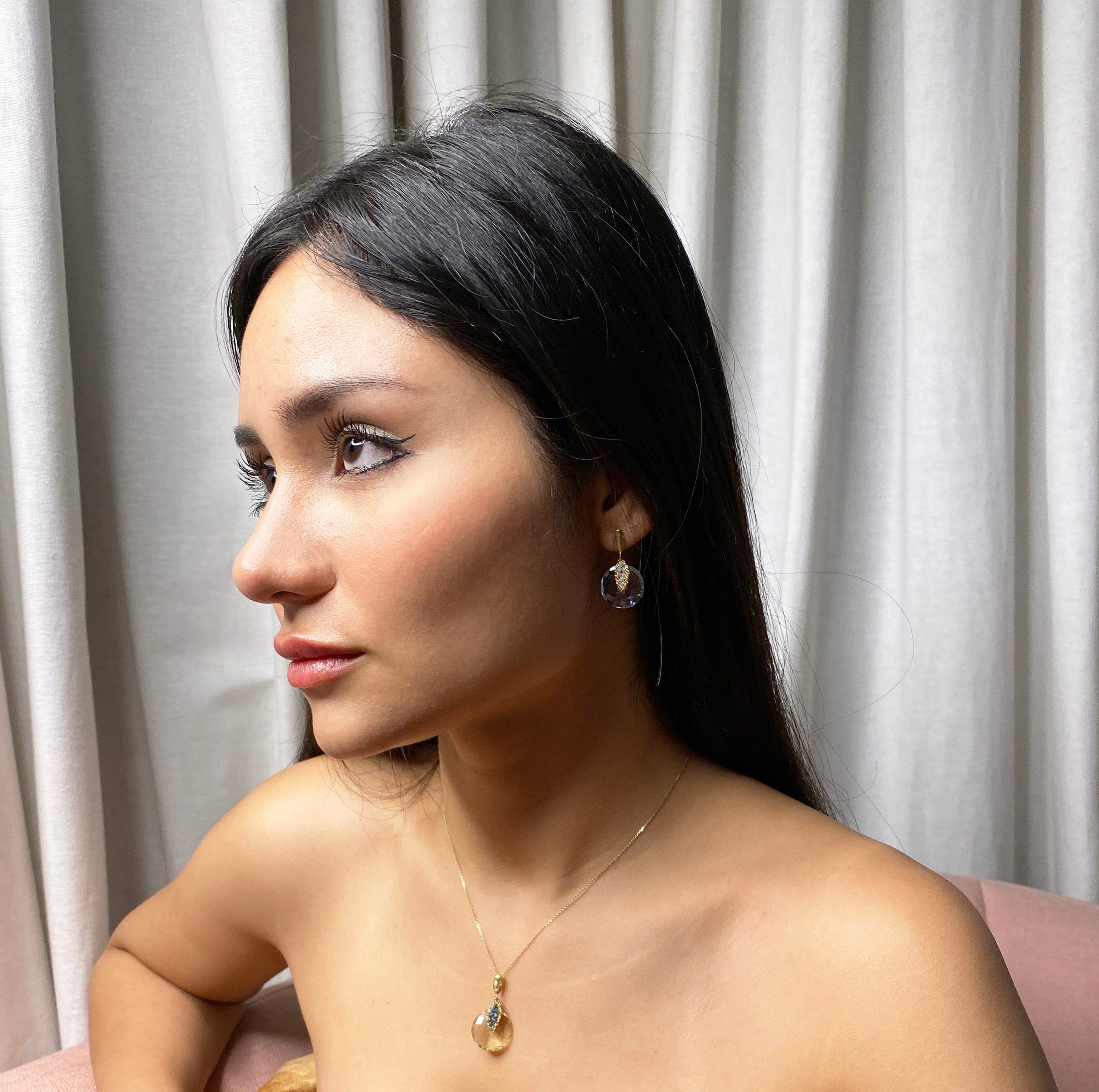 Eclipse Blue Topaz Earrings