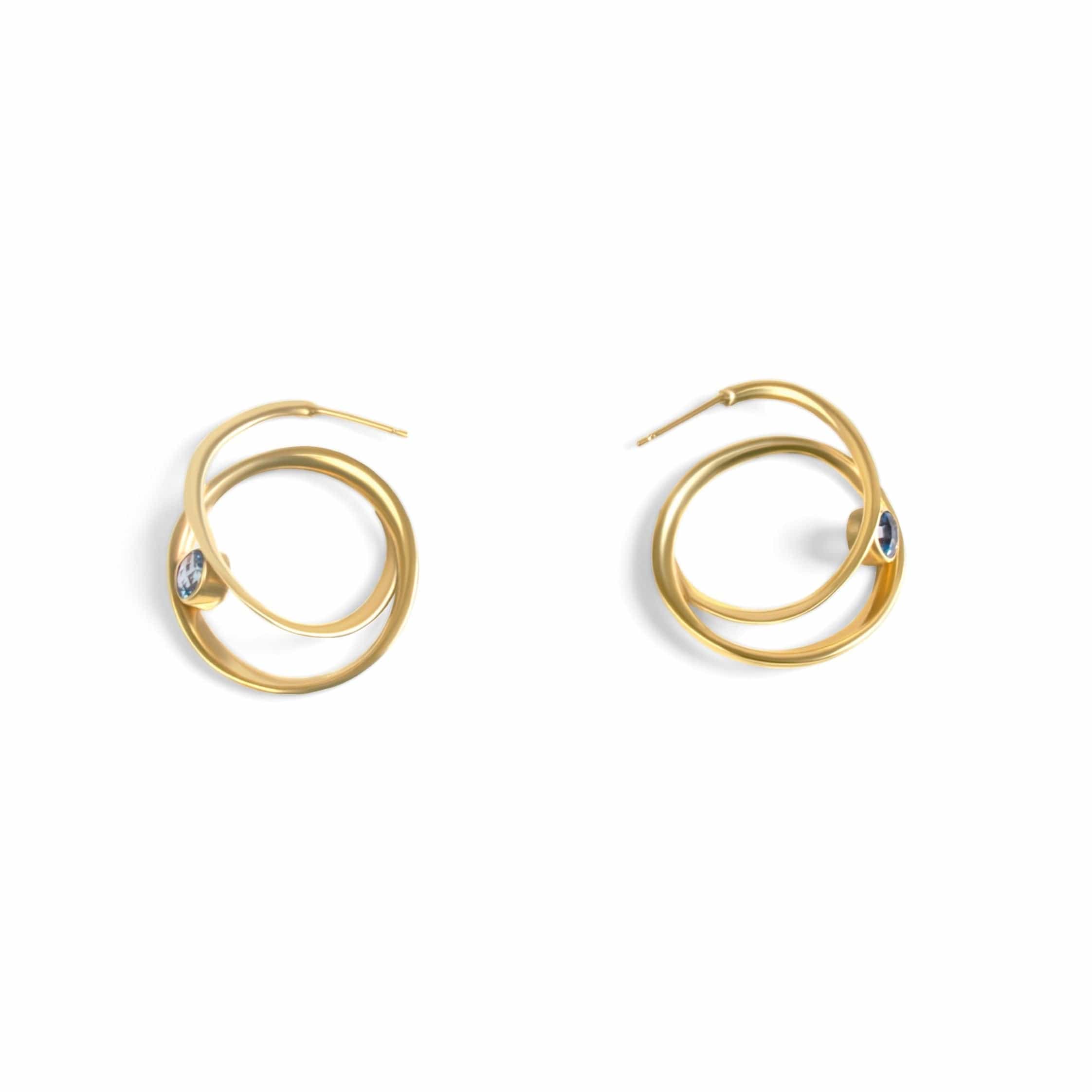Wave Blue Topaz Earrings