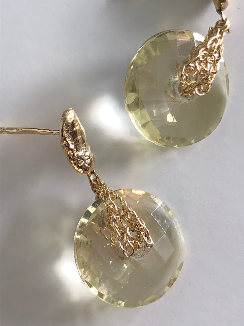 Eclipse Lime quartz small earrings