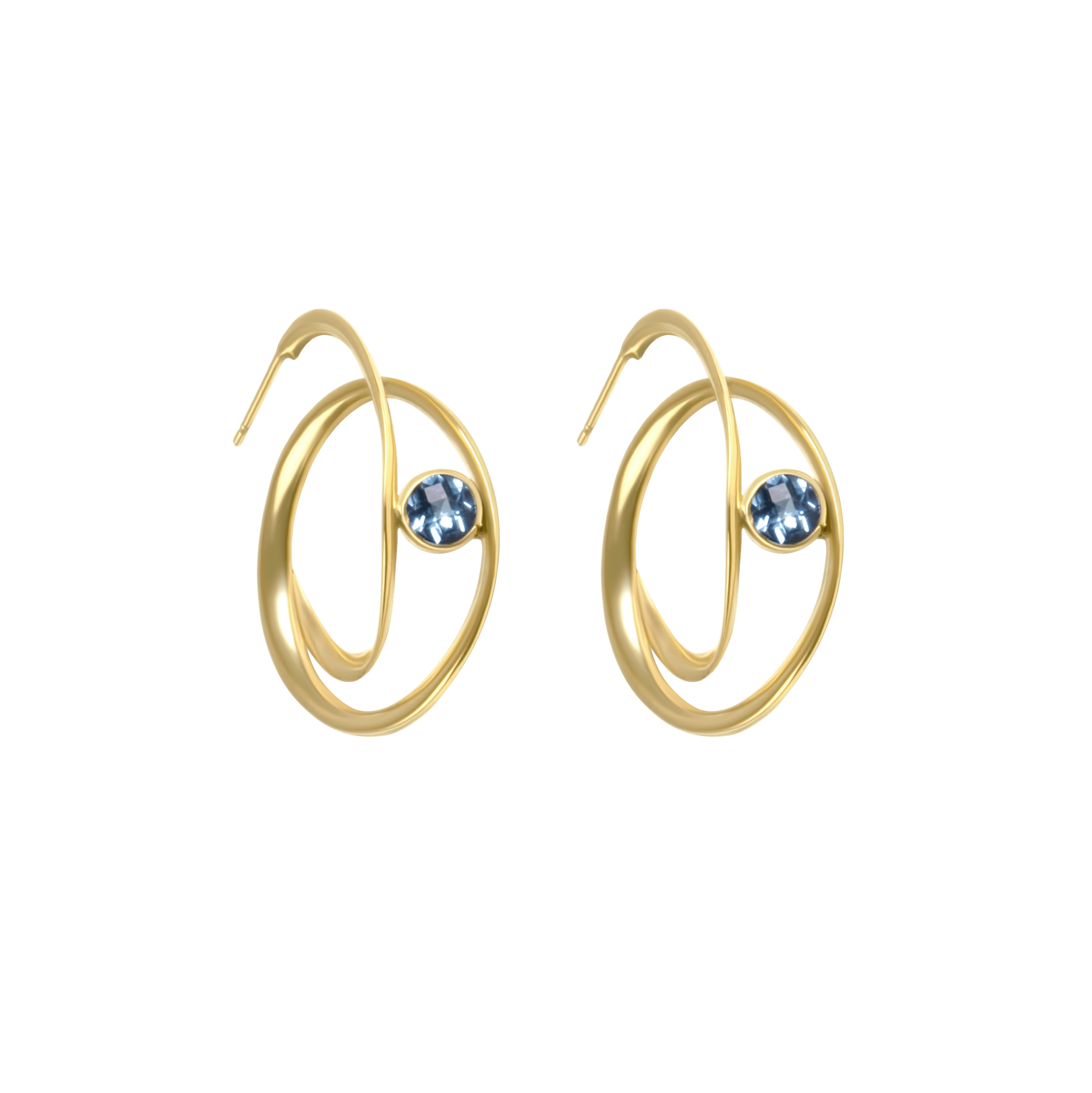 Wave Blue Topaz Earrings