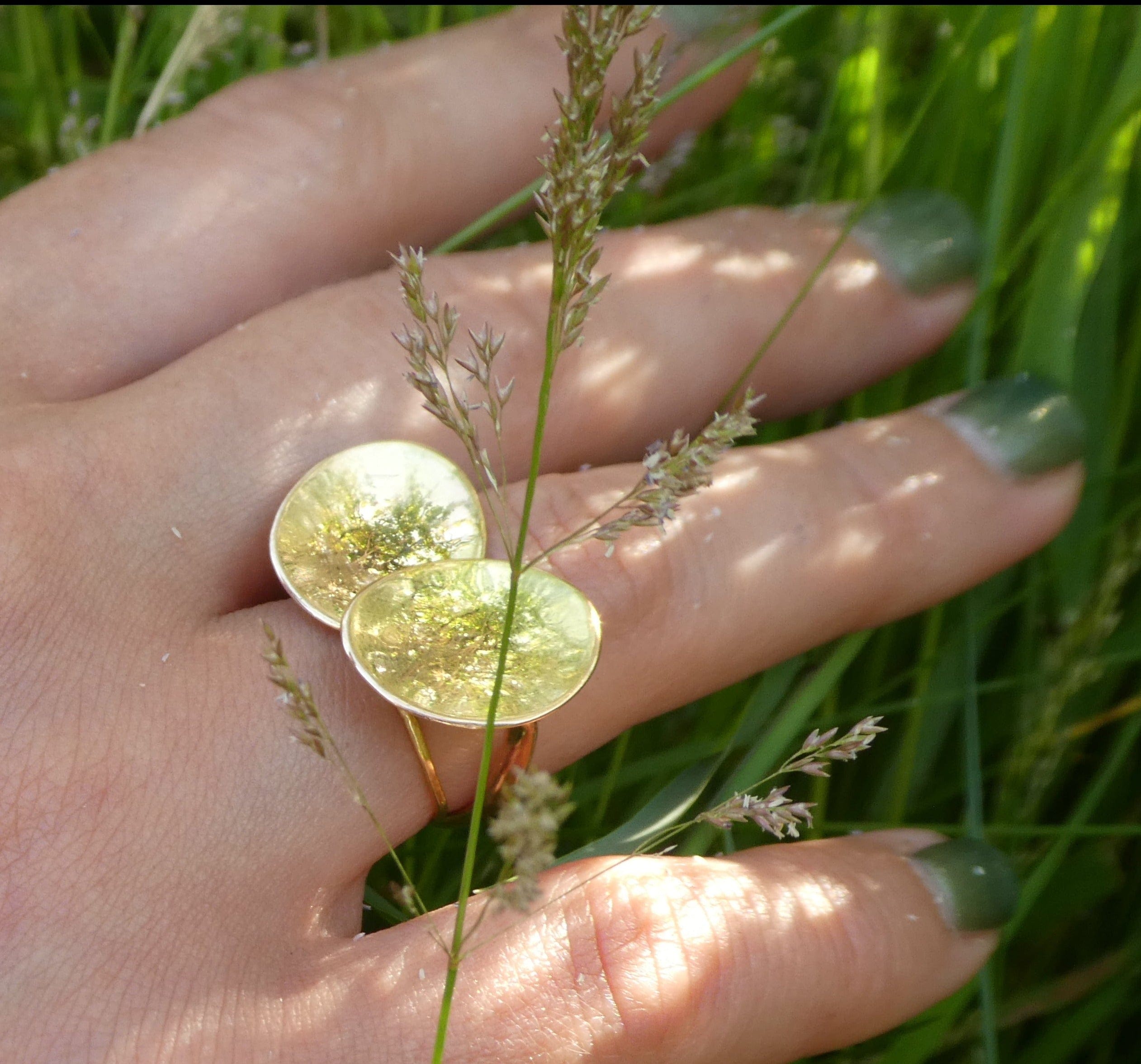 Pebble Double Lily Pad Ring