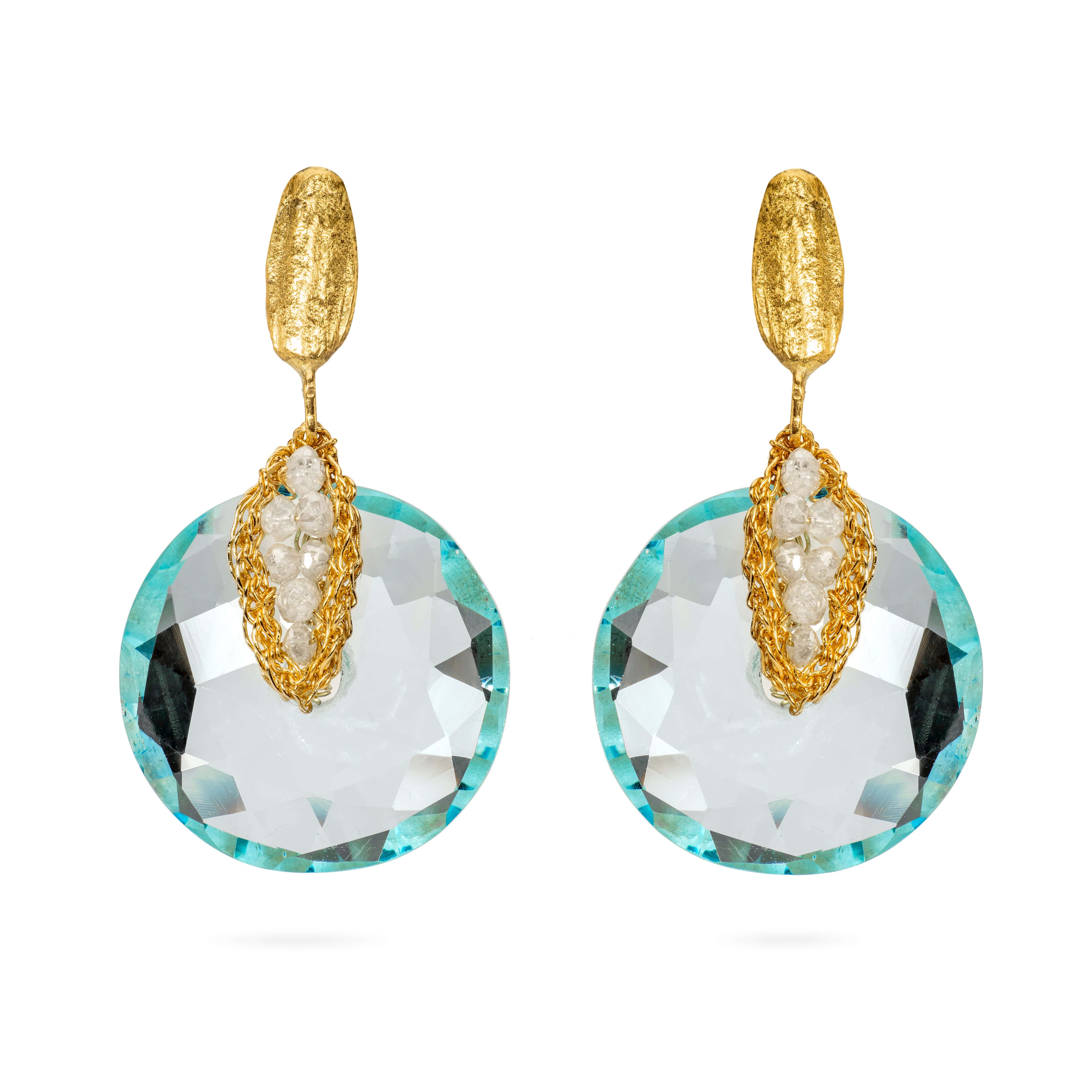 Eclipse Blue Topaz Earrings