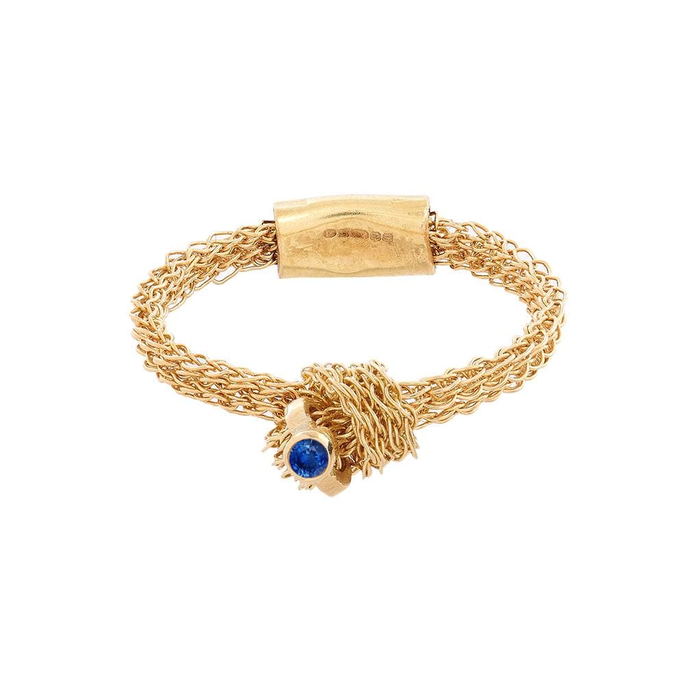 Memory Knot Ring With Blue Sapphire Highlight