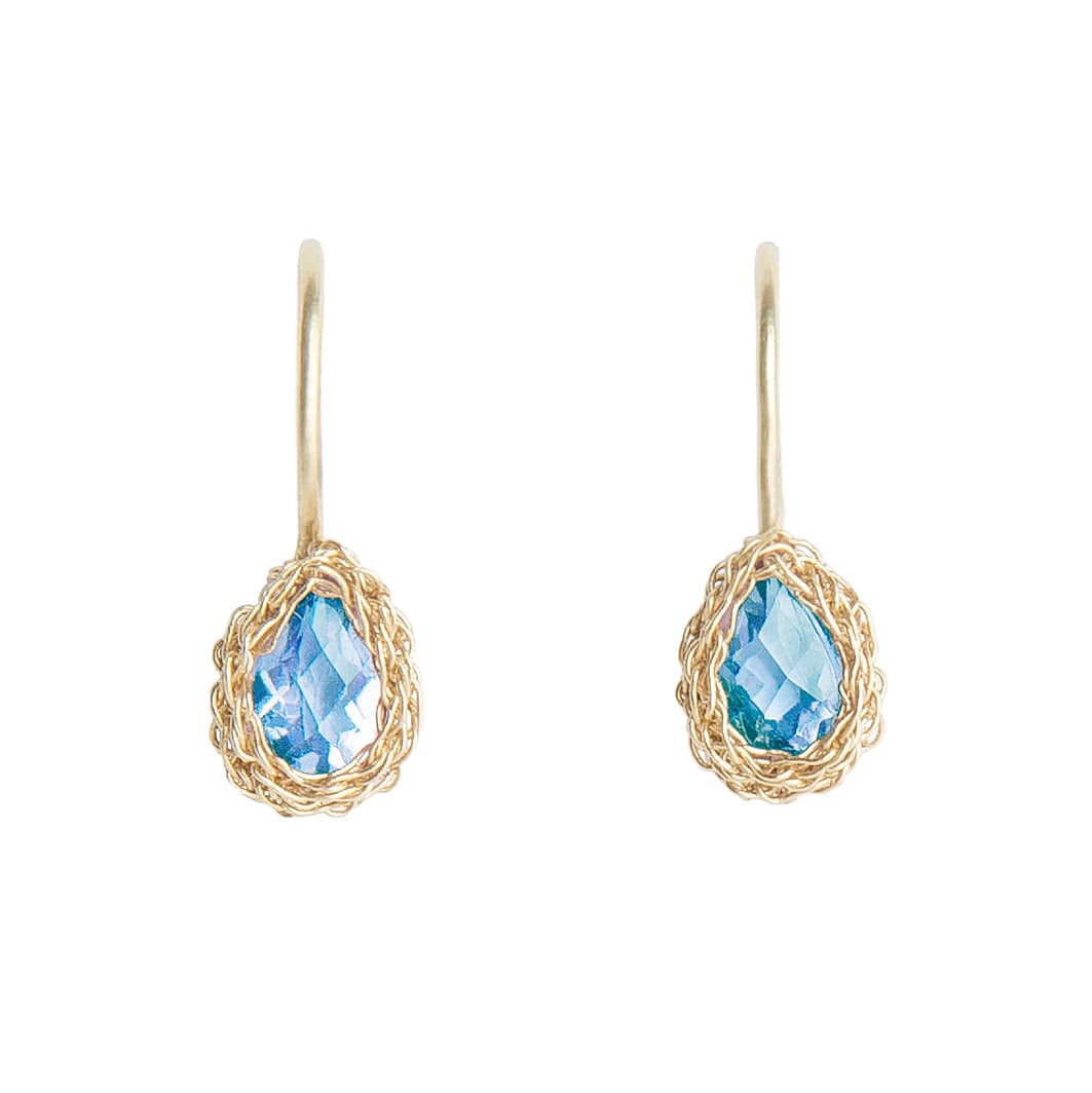 Vita Blue Topaz Hook Earrings
