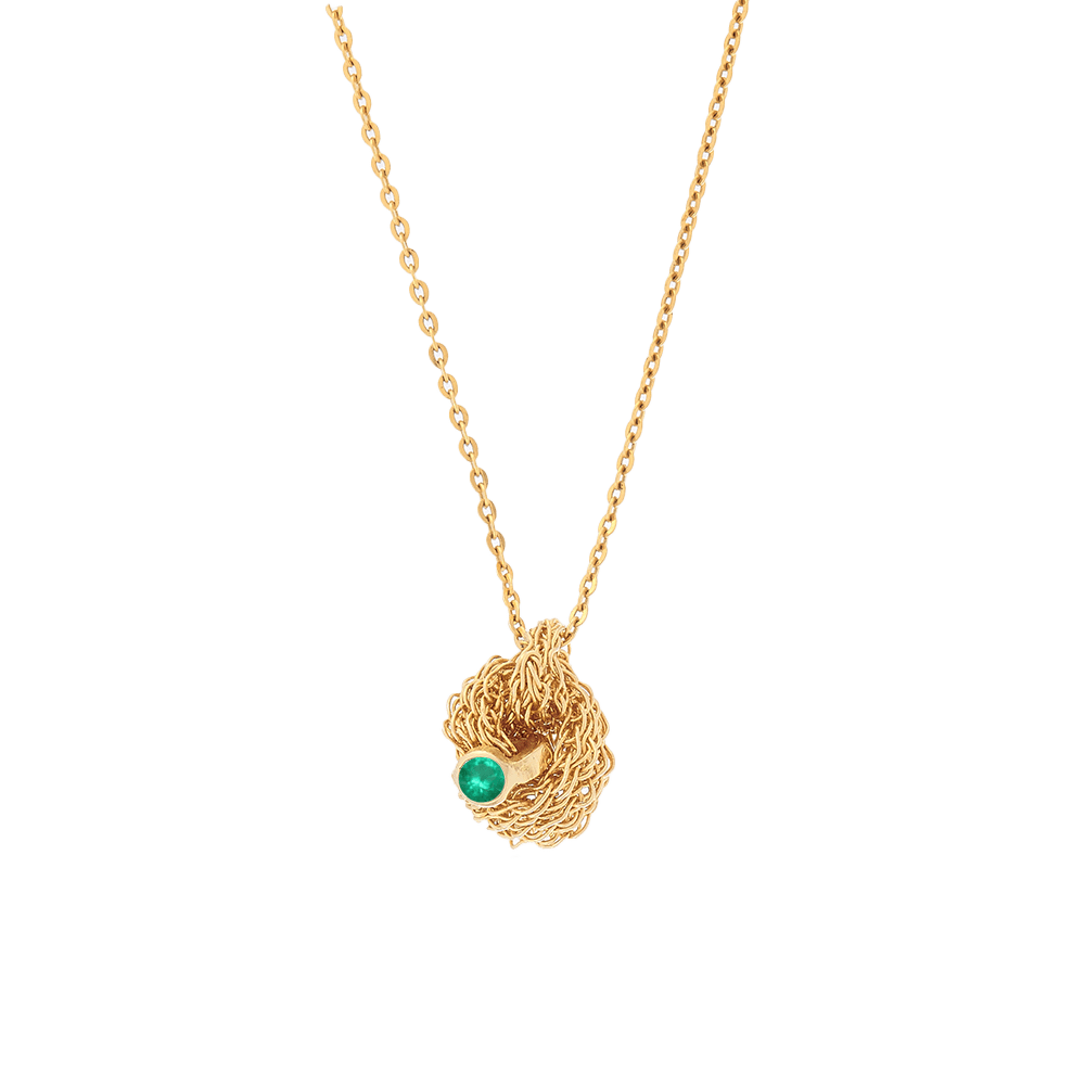 Memory Knot Pendant With Emerald Highlight