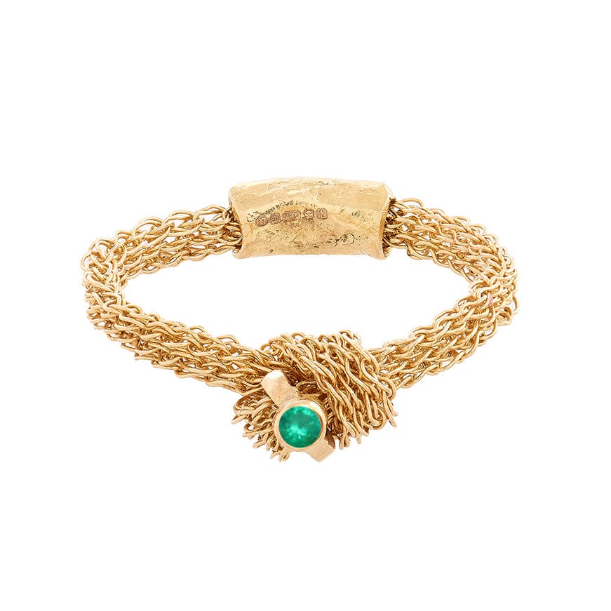 Memory Knot Ring With Emerald Highlight