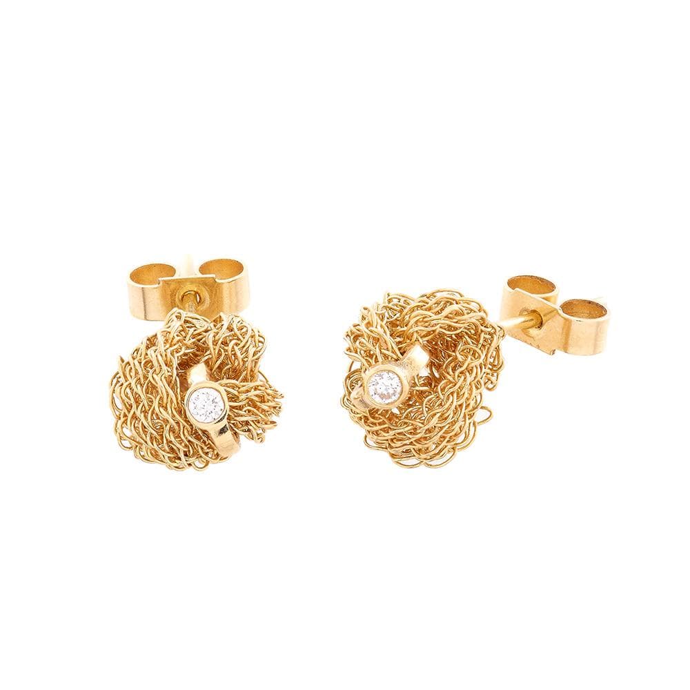 Memory Knot Diamond Stud Earrings