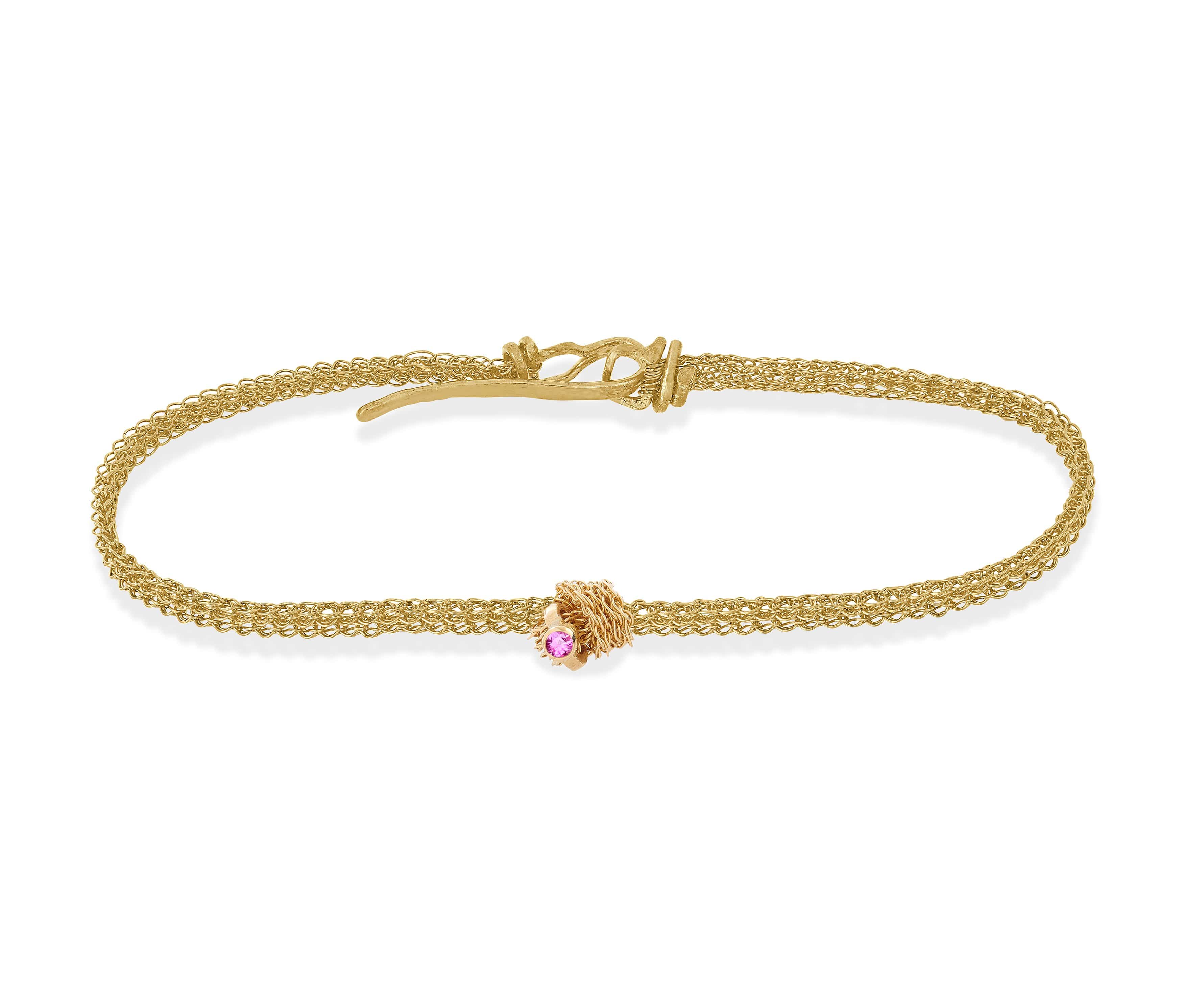 Memory Knot Pink Sapphire Bracelet