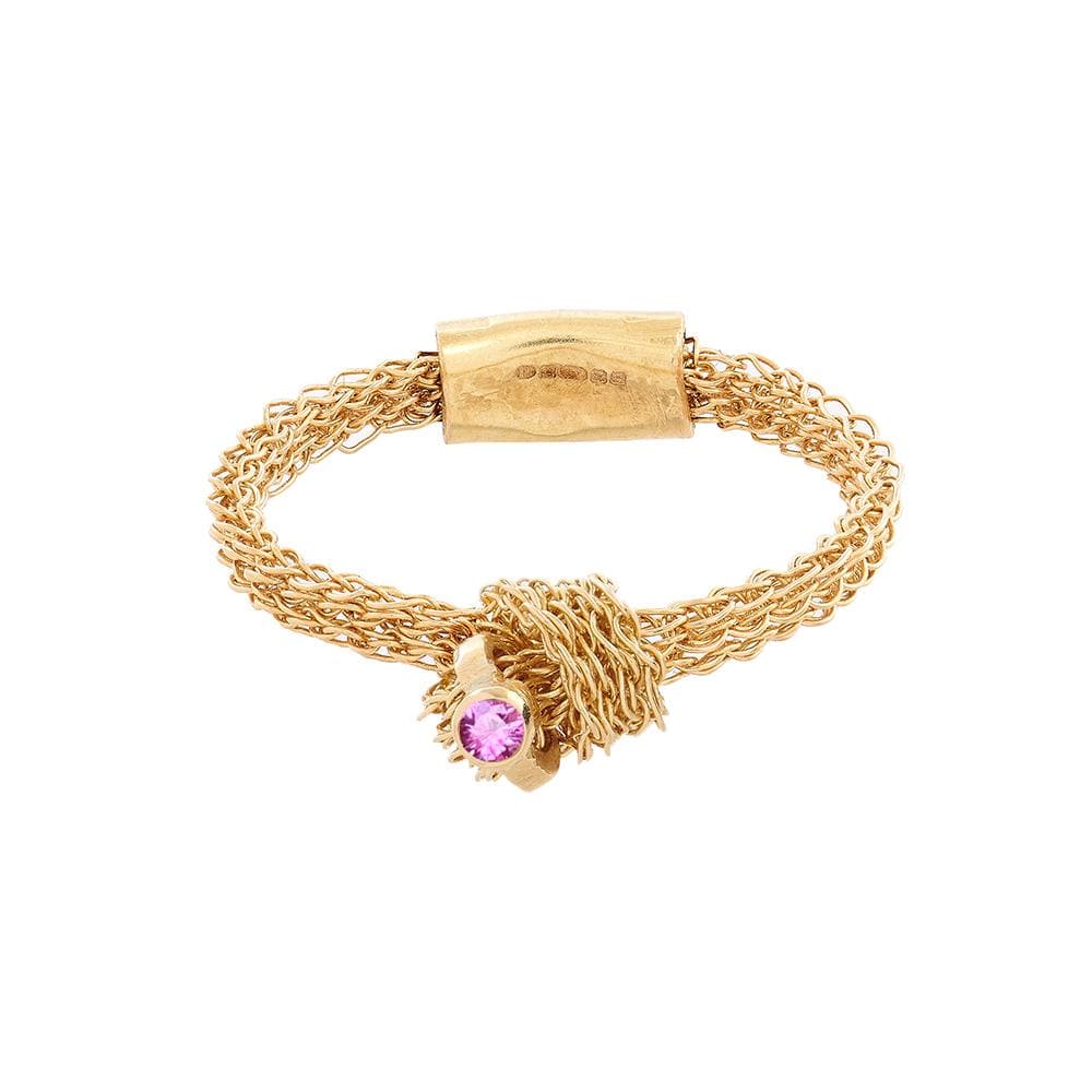 Memory Knot Ring With Pink Sapphire Highlight