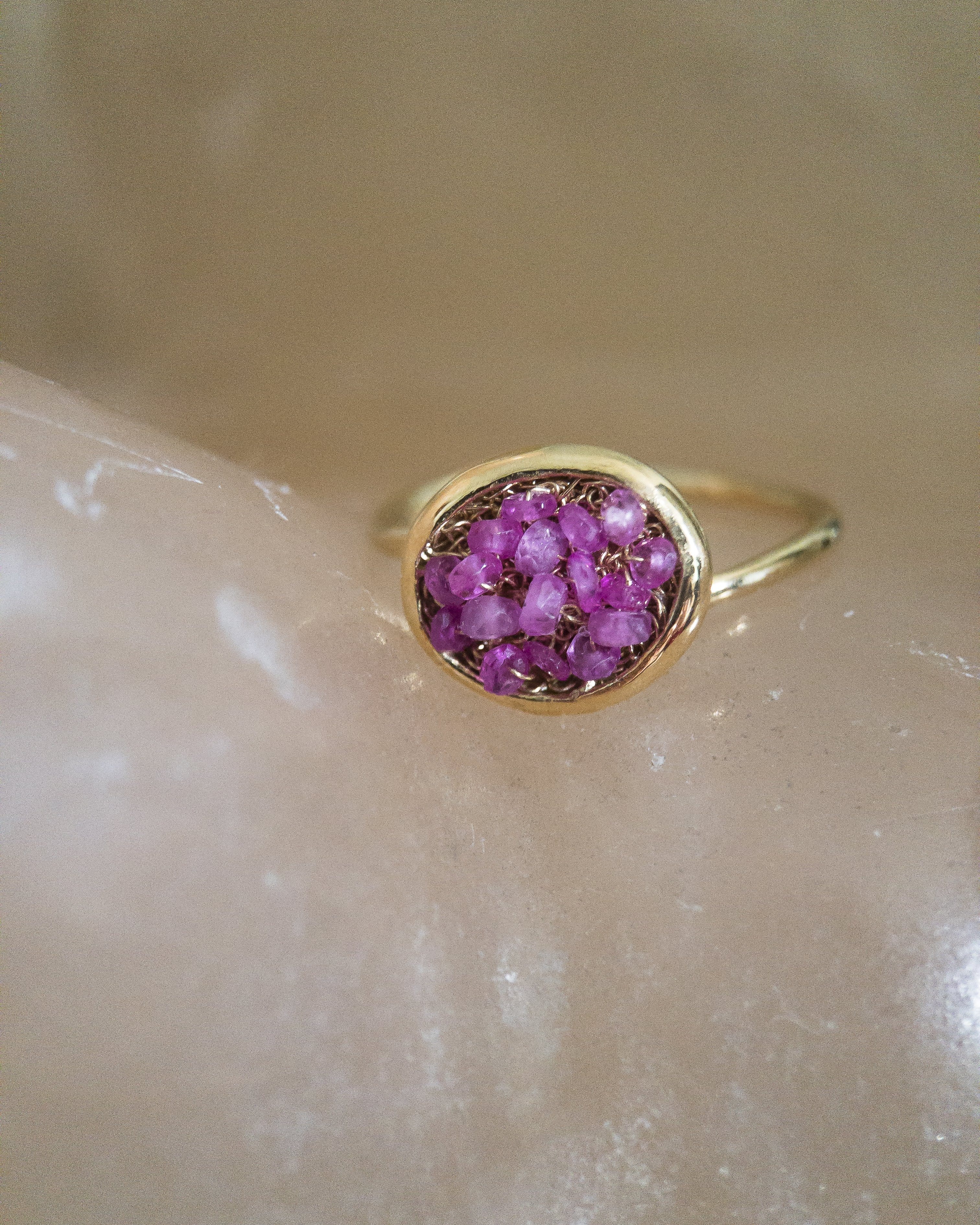 Pebble Pink Sapphire Ring