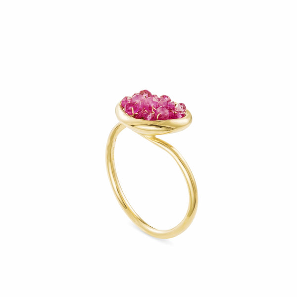 Pebble pink sapphire ring