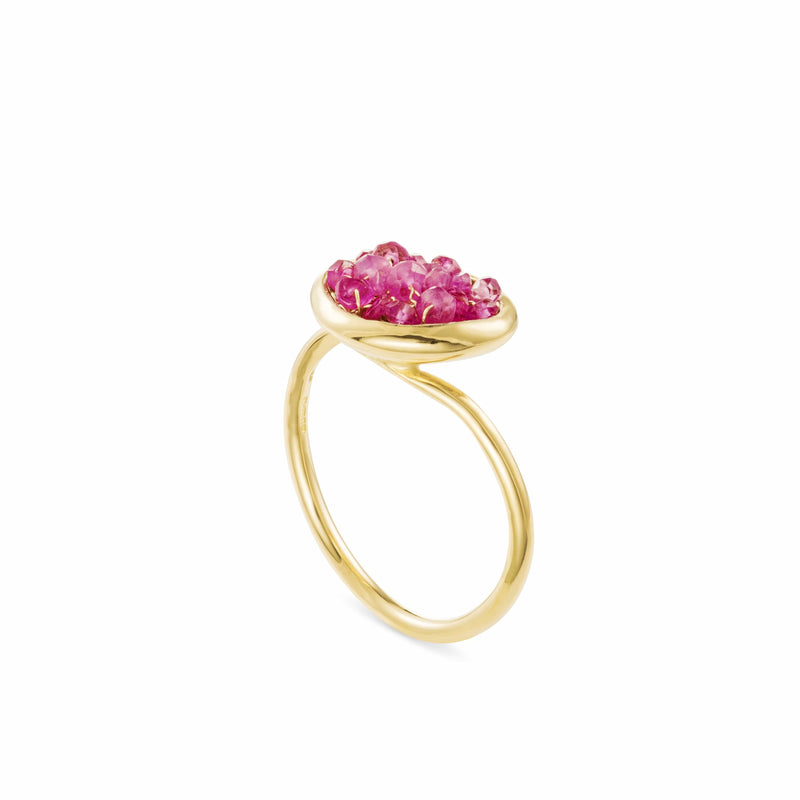 Pebble pink sapphire ring