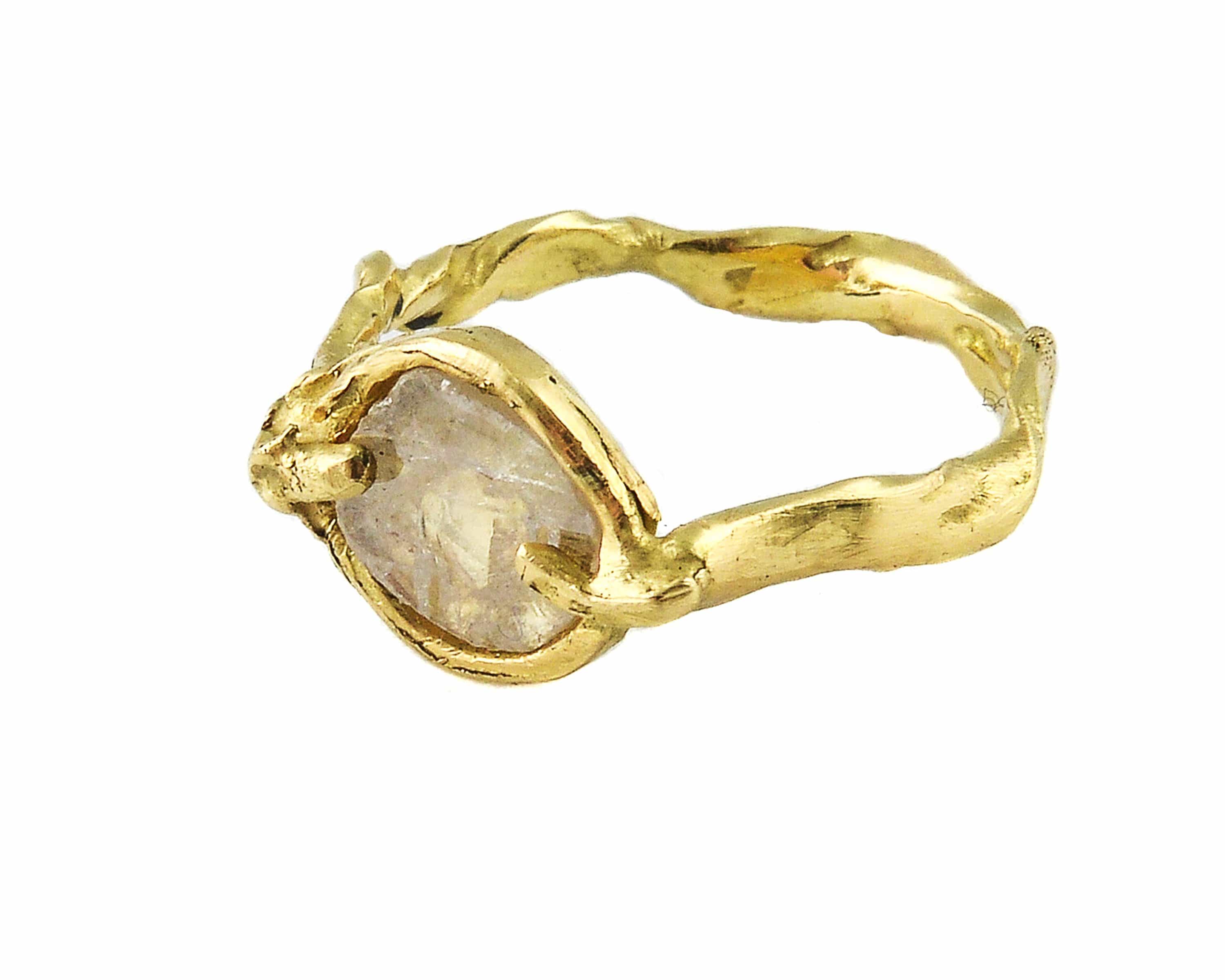 Organic Lake Sliced Diamond Ring