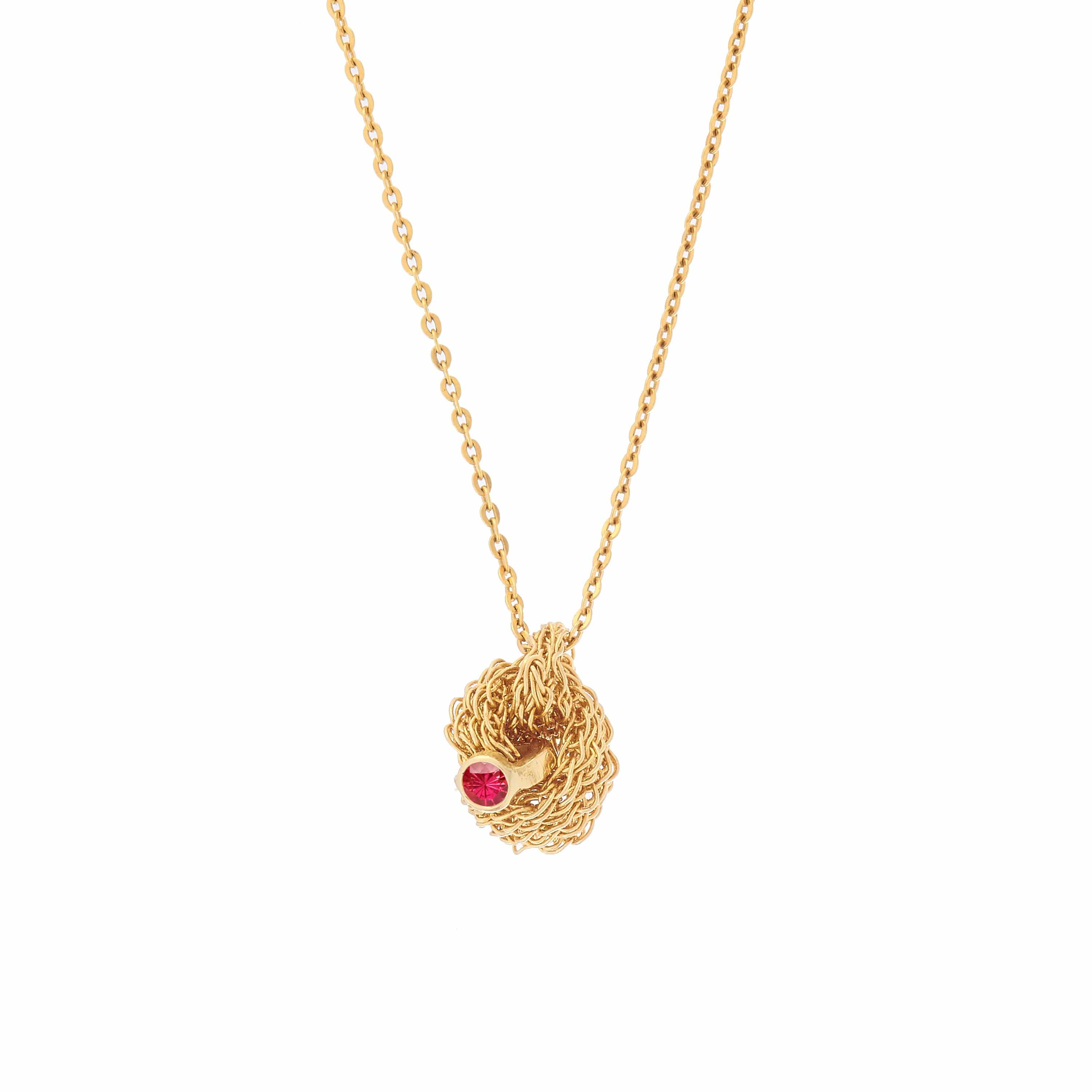 Memory Knot Pendant With Ruby Highlight