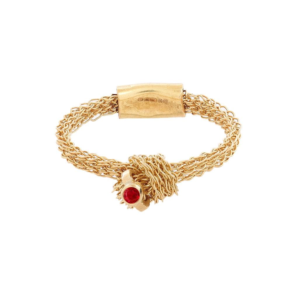 Memory Knot Ring With Ruby Highlight