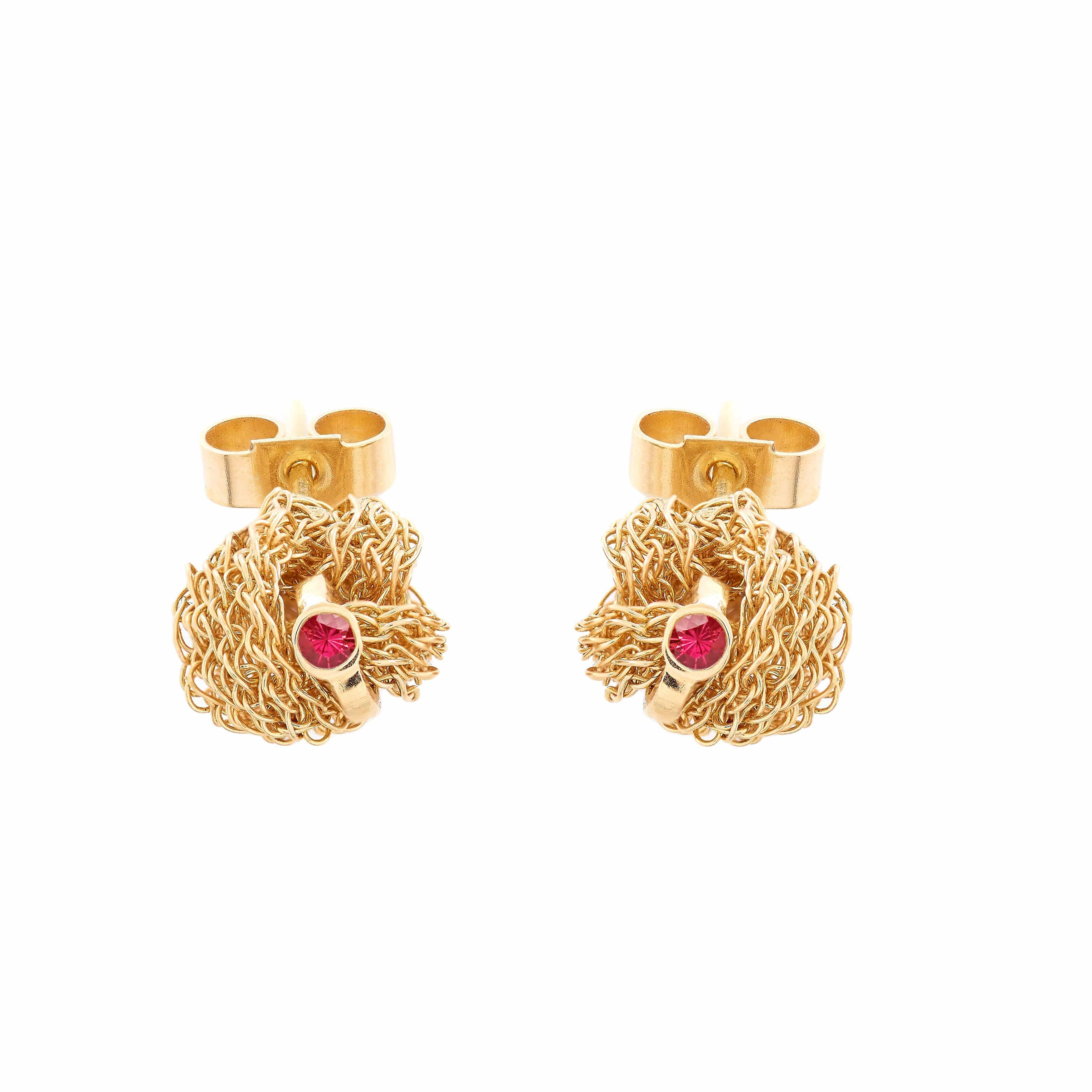 Memory Knot Ruby Stud Earrings