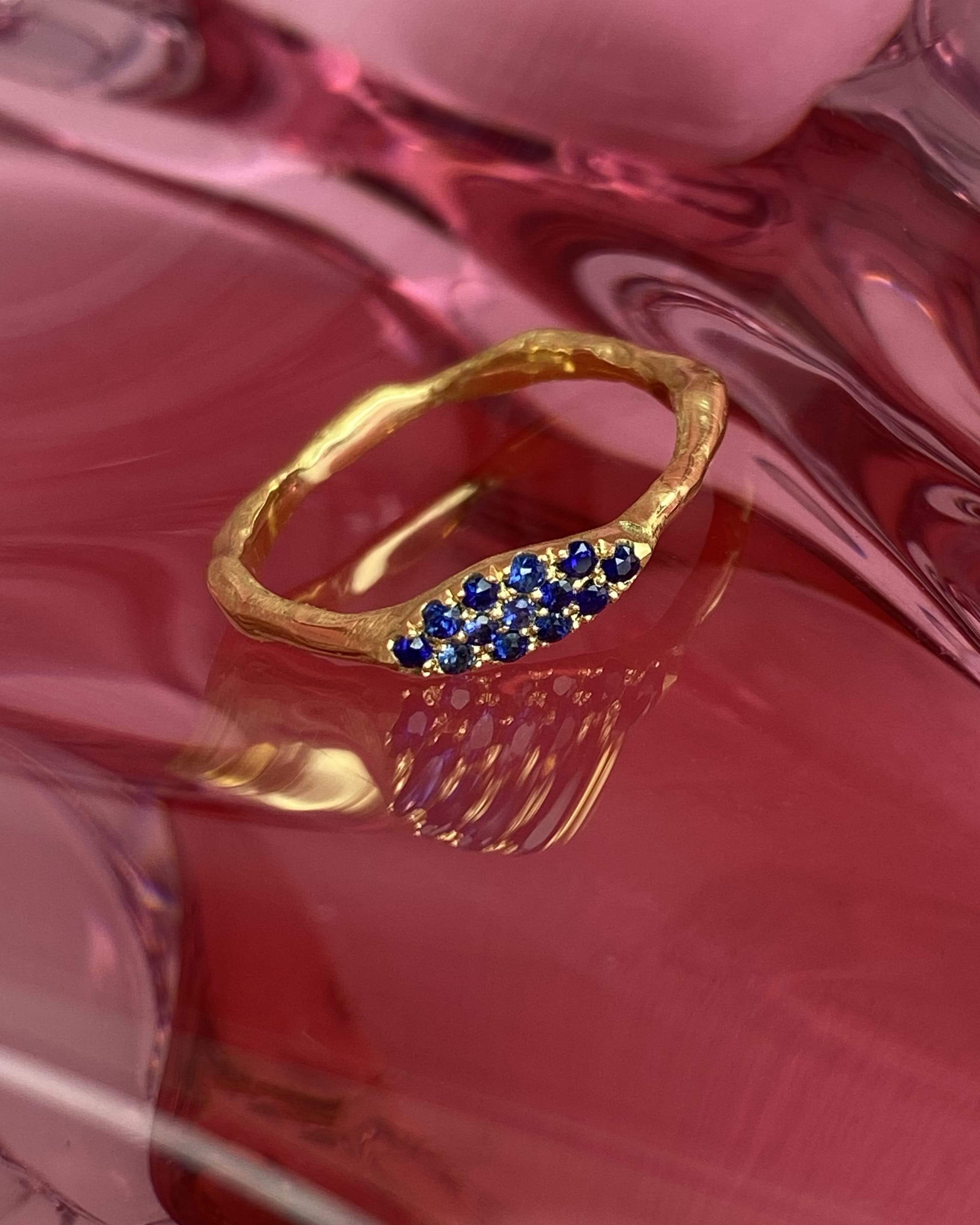 Organic Sapphire Signet Ring