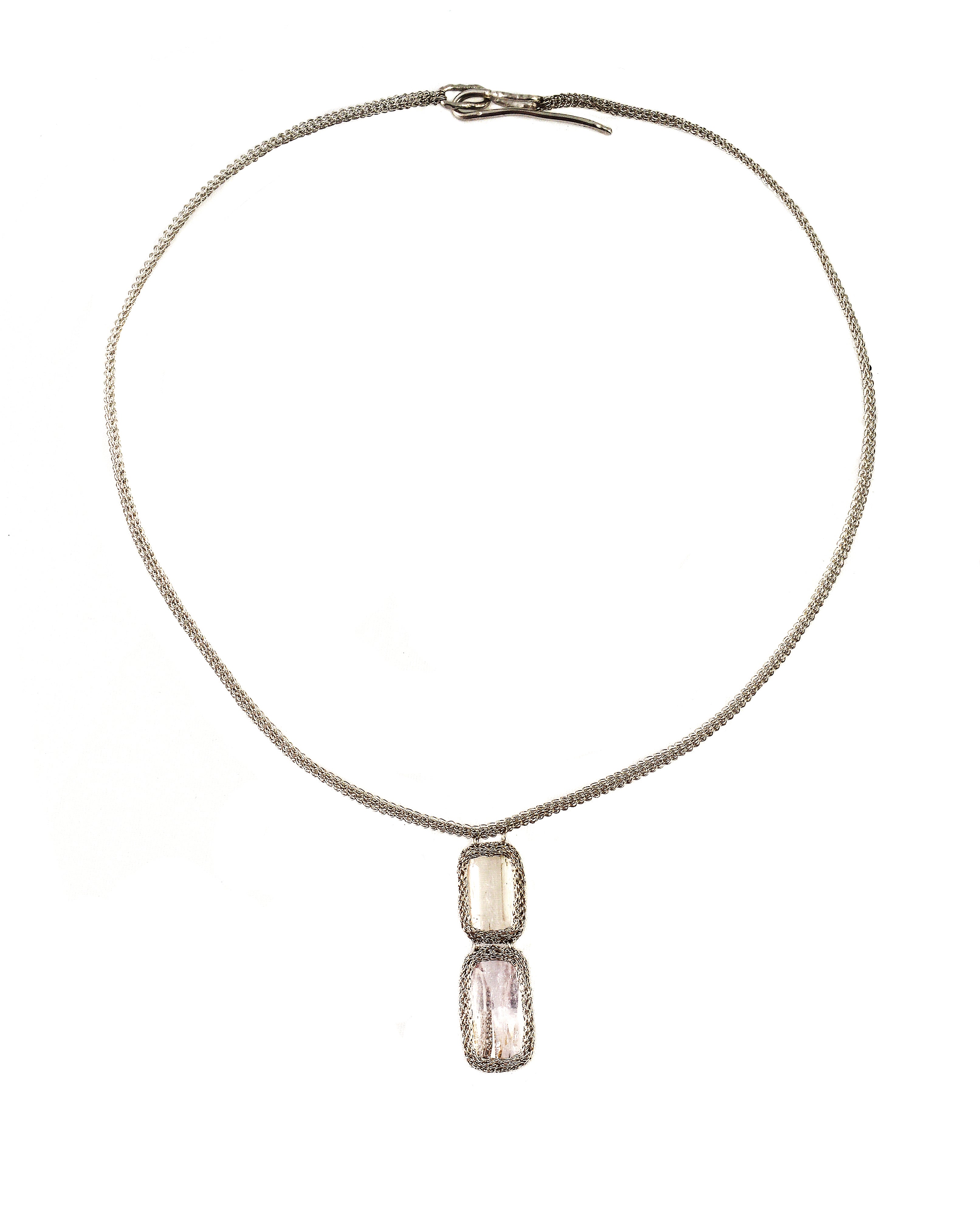 Gem double drop necklace