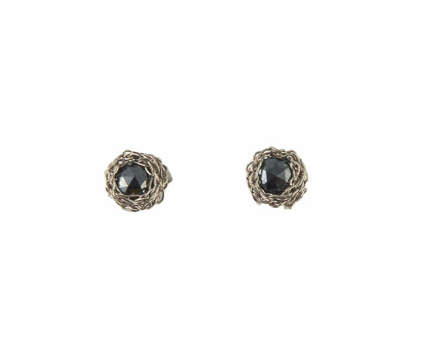 Custom Order - Black diamond nest earring