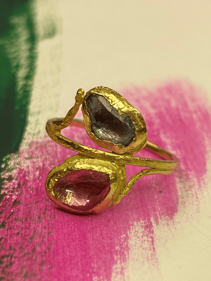 PERHO Double Sapphire Ring
