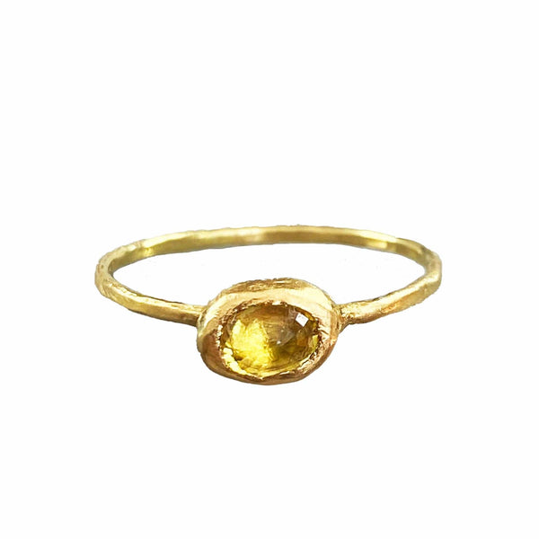 Yellow sapphire gumdrop ring