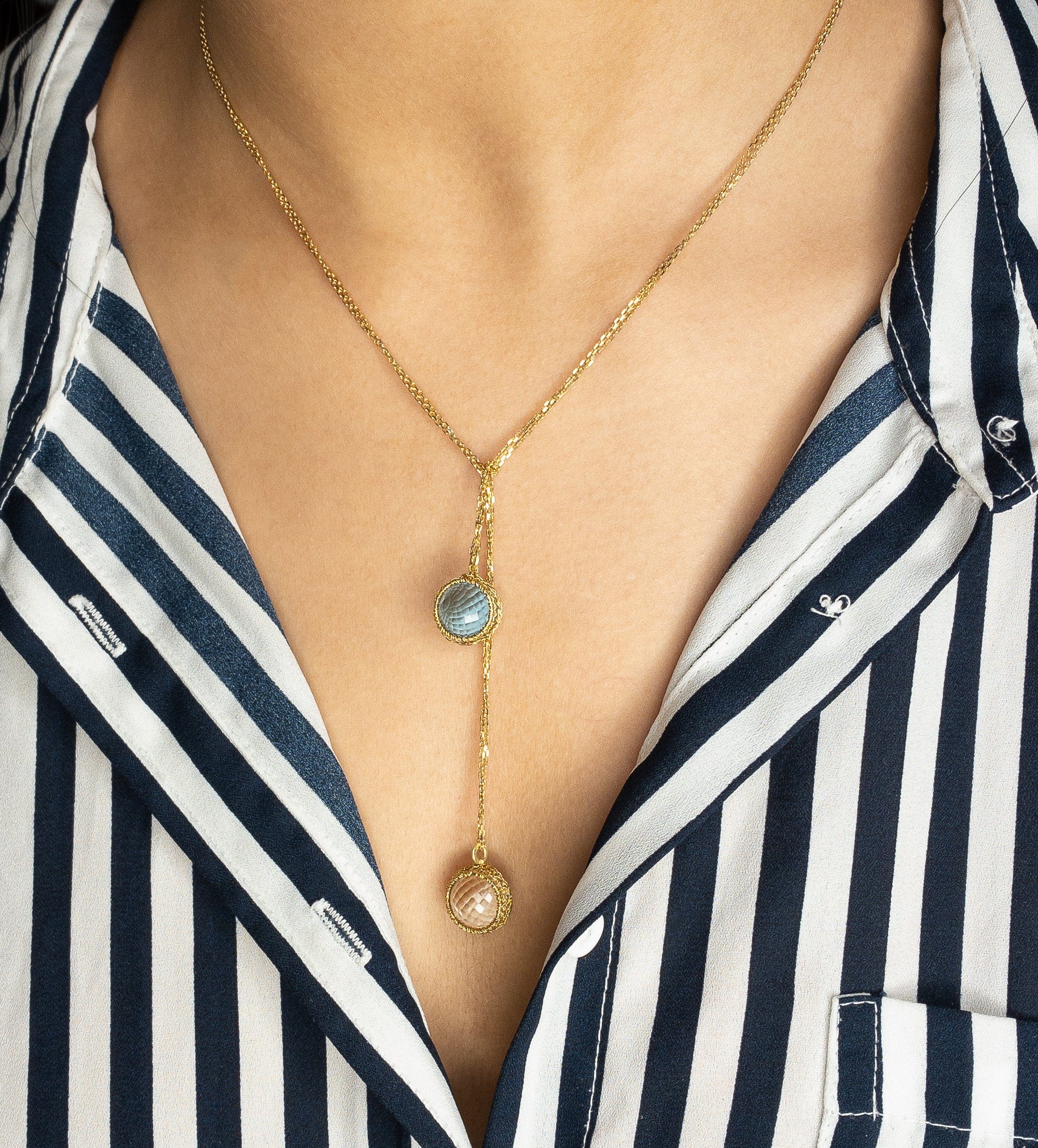 Antoinette Gold Lariat Necklace