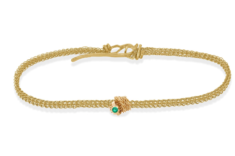 Memory knot emerald bracelet