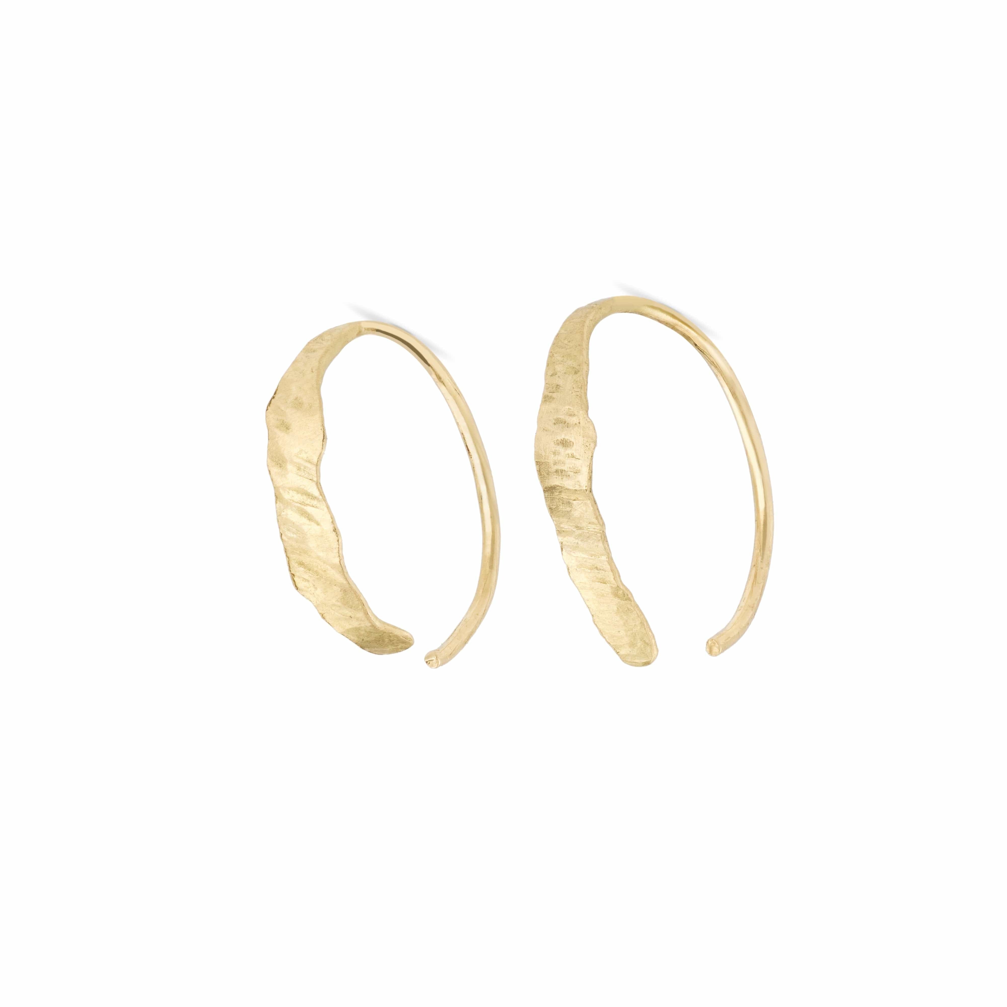 Small Gold Feather Hoops