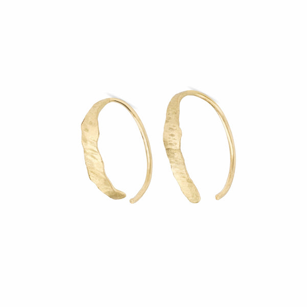 Small gold feather hoops