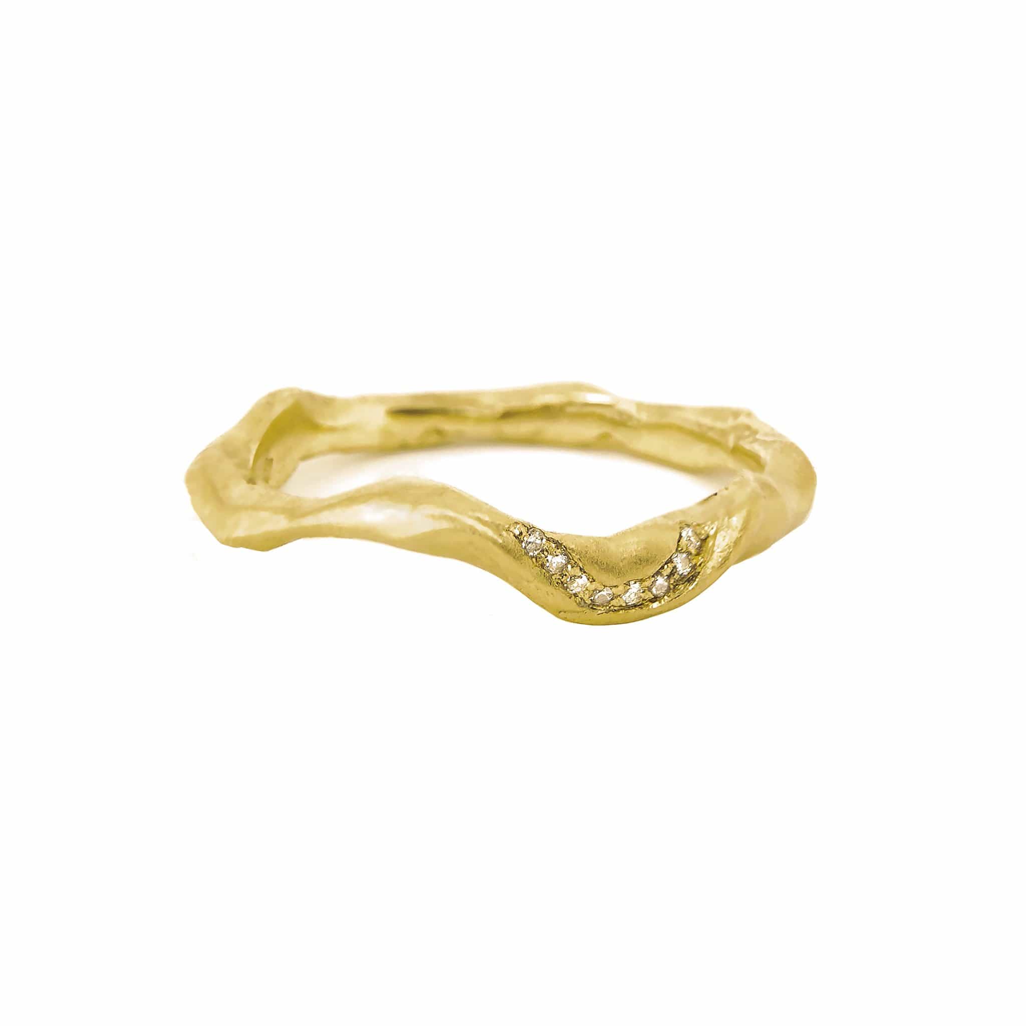 Organic Crescent Diamond Ring